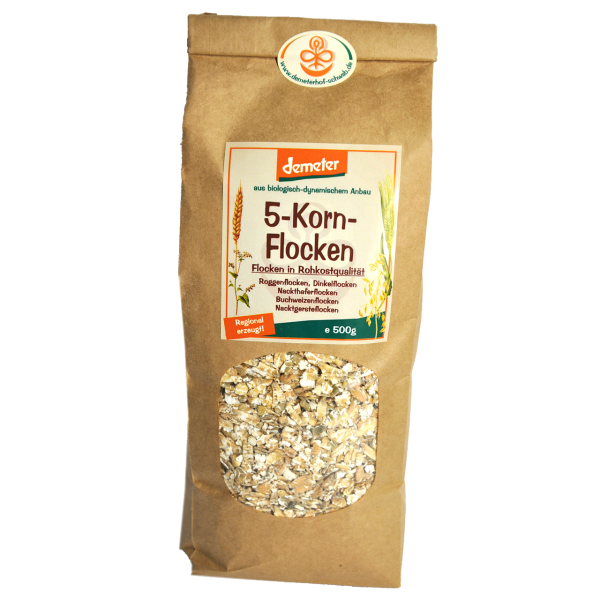 Demeter Bio 5-Kornflocken mit Nackthaferflocken