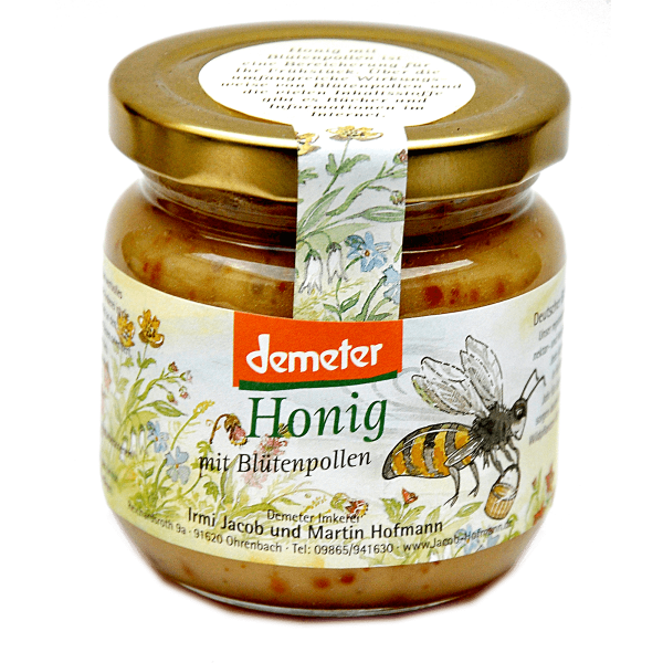 Demeter Bio Honig - mit Blütenpollen aus der Frühlingsblüte