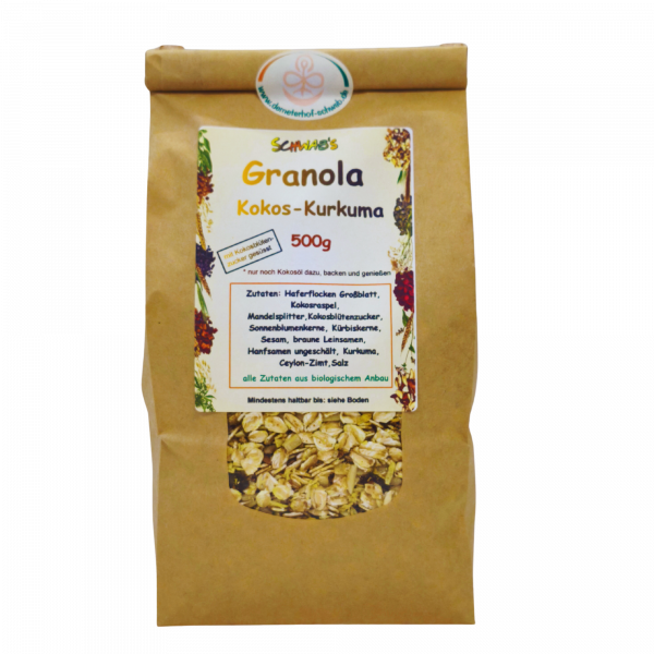Bio Granola Kokos-Kurkuma zum Backen