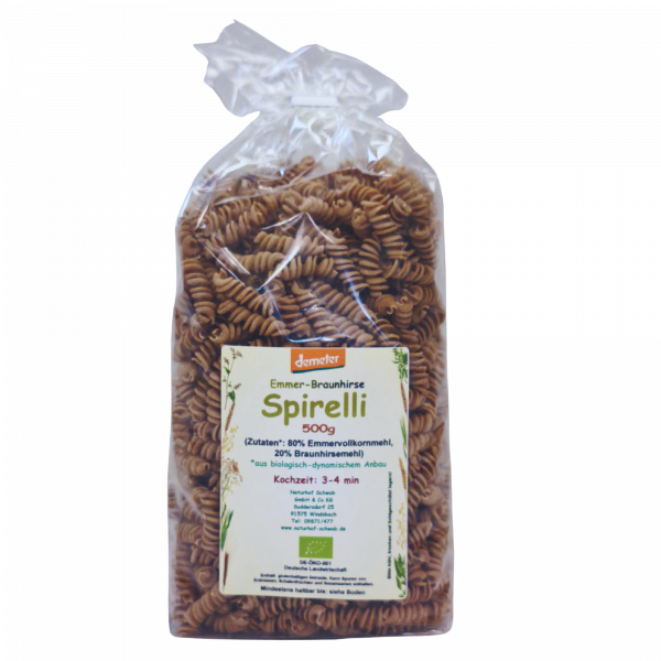 Demeter Bio Emmer Braunhirse Spirelli 500g