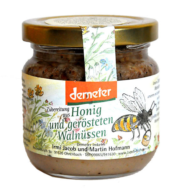 Demeter Bio Honig - mit gerösteten Walnüssen
