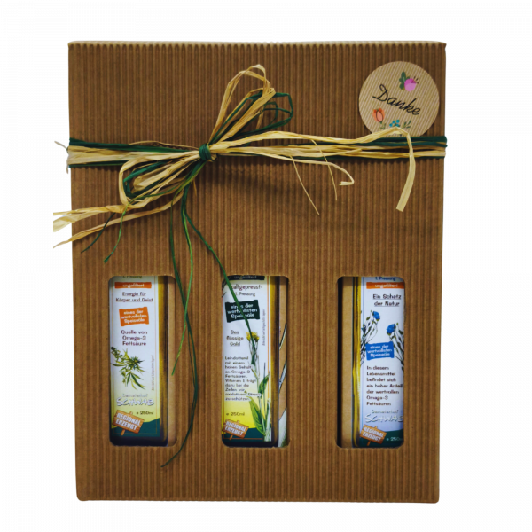 Demeter Bio Leindotter/Hanföl/Leinölgeschenkeset je 250ml