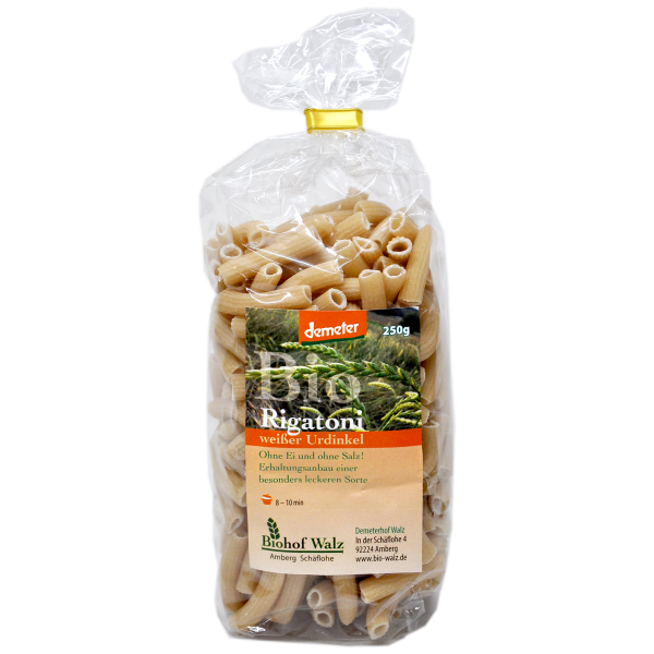 Demeter Bio Rigatoni aus Weißen Urdinkel mit Halbweißmehl