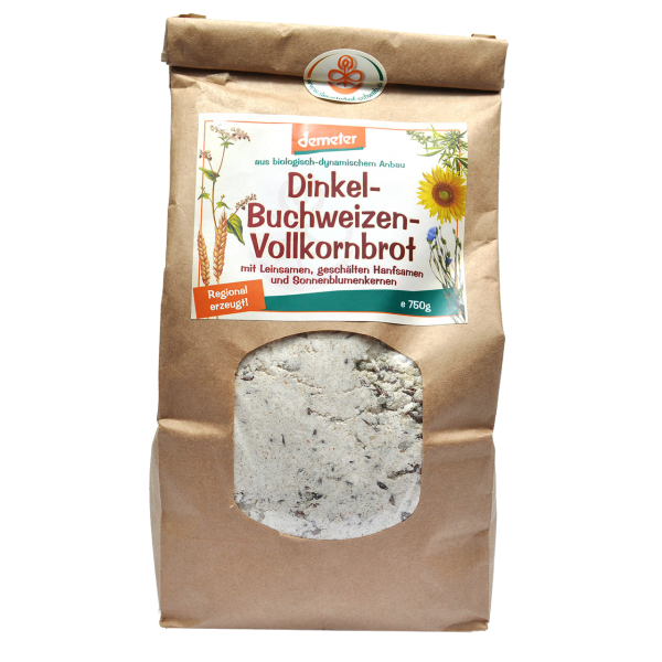 Demeter Bio Dinkel-Buchweizenbrotbackmischung aus frischem Vollkornmehl