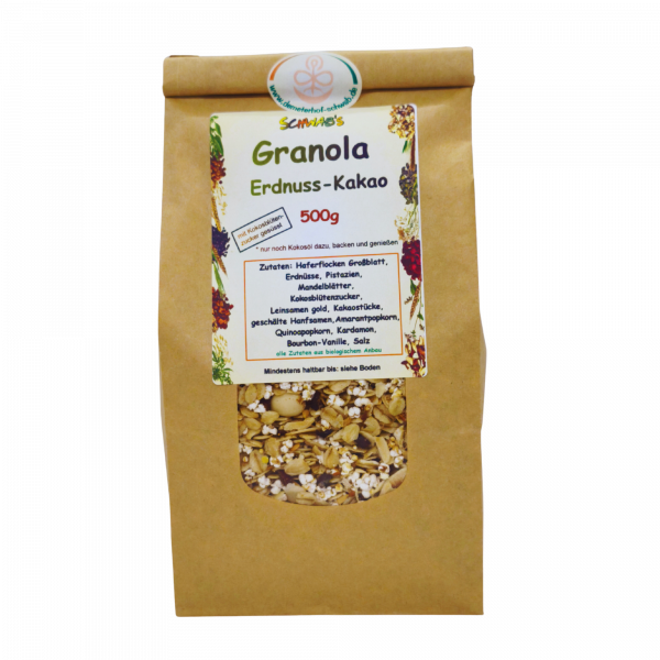 Bio Granola Erdnuss-Kakao Müsli zum Backen