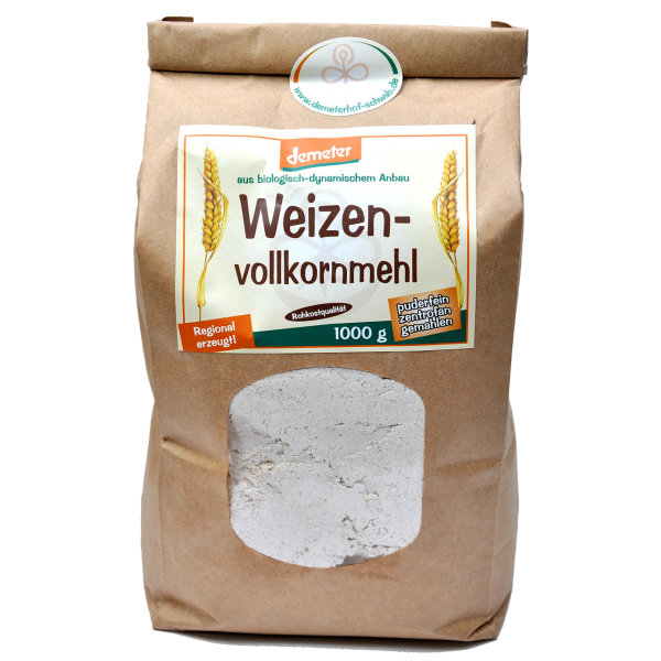 Demeter Bio Weizenvollkornmehl - puderfein zentrofan gemahlen