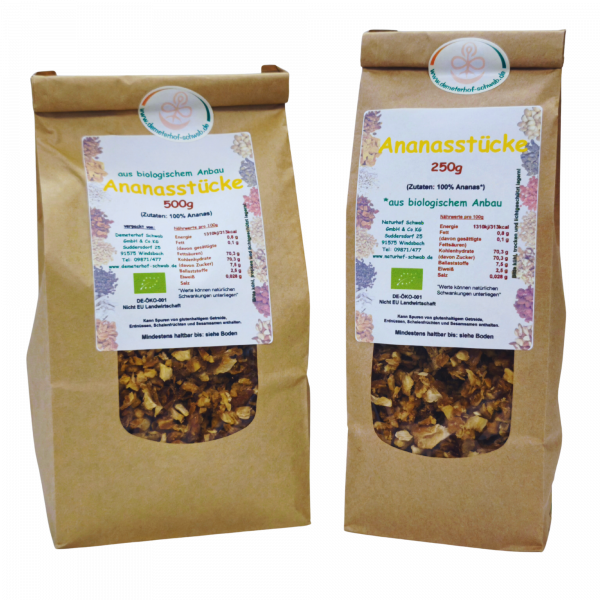 Bio Ananasstücke - ohne Zusatz von Zucker