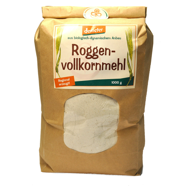 Demeter Bio Roggenvollkornmehl - puderfein zentrofan gemahlen