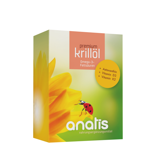 Krillöl premium +Vit D3 +Vit K2 Anatis Nahrungsergänzungsmittel 80 Kapseln