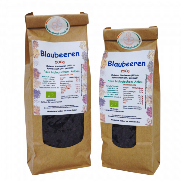 Bio Blaubeeren- mit Apfeldicksaft gesüßt